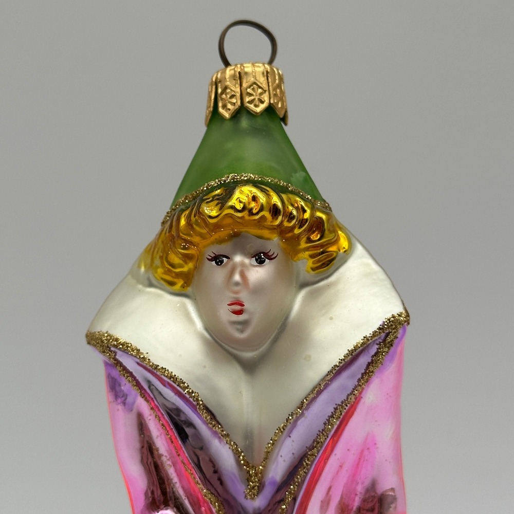 Vintage Blown Glass Cinderella Fairy Godmother Christmas Ornament Kurt Adler - Picture 2 of 11